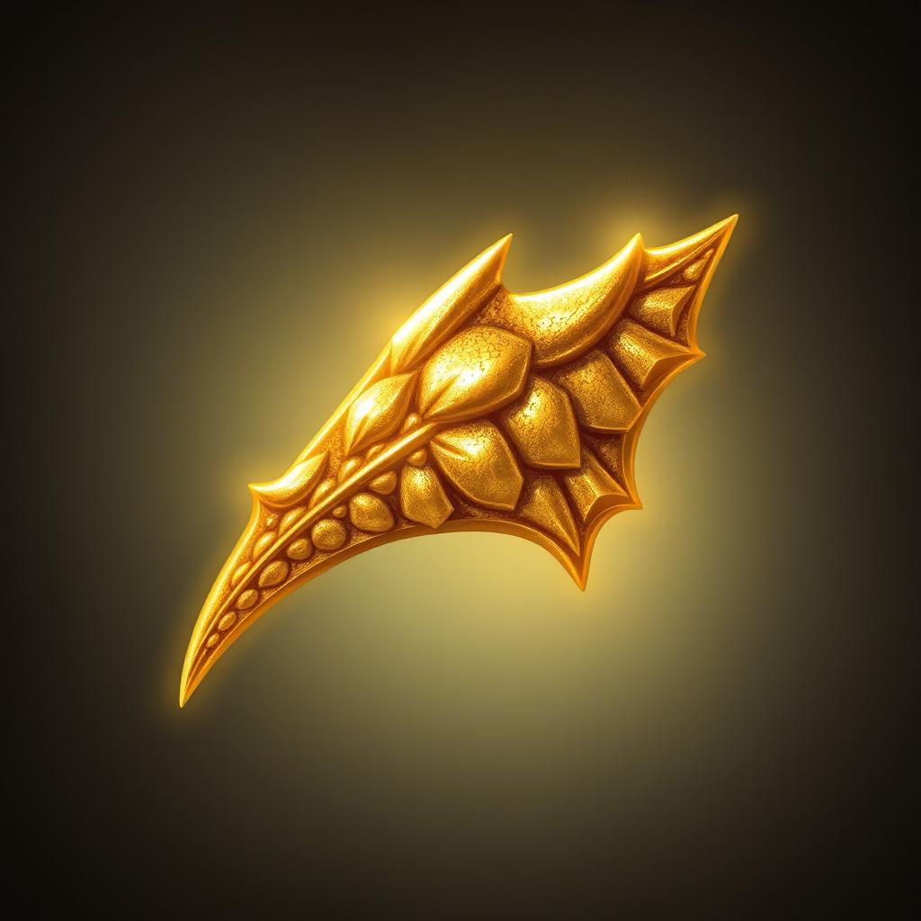 A Dungeons and Dragons style equipment icon depicting a single golden dragonscale