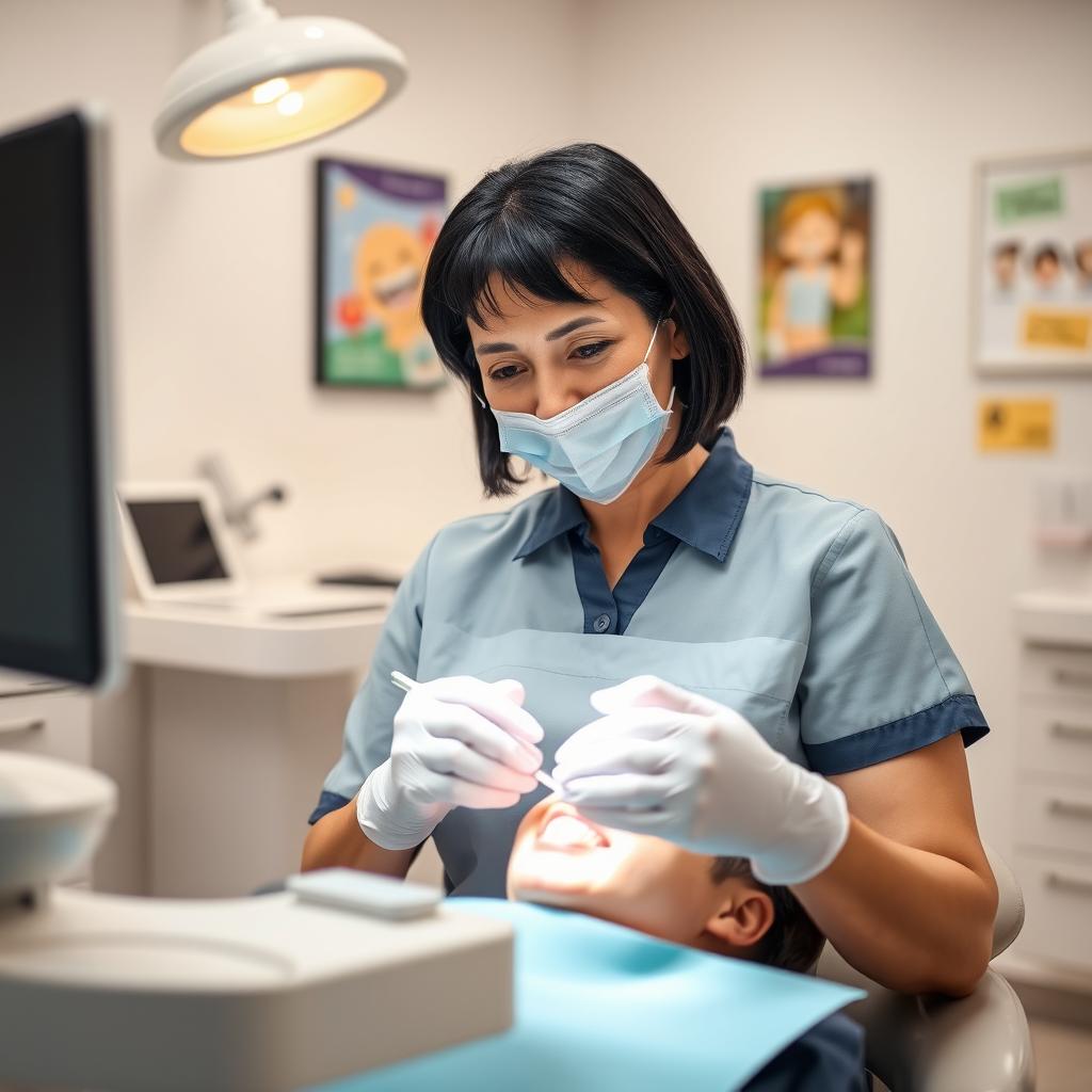 A skilled and approachable dentist in a bright and clean dental clinic
