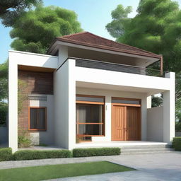 A humble house, optimally designed within a budget of 50 million rupiah, featuring a compact yet comfortable layout.