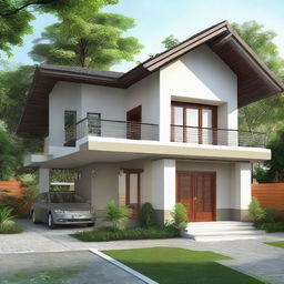 A humble house, optimally designed within a budget of 50 million rupiah, featuring a compact yet comfortable layout.