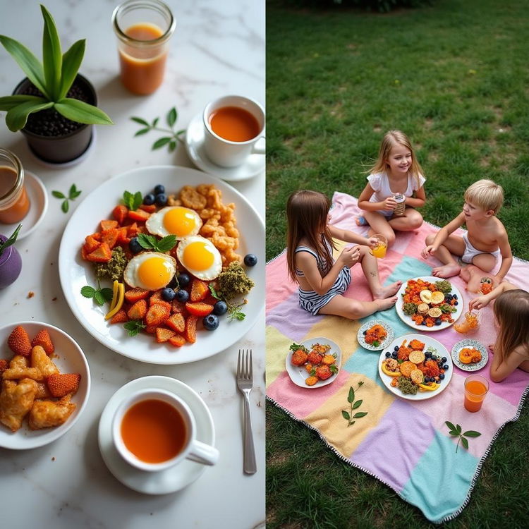 A split screen image showcasing two contrasting scenes