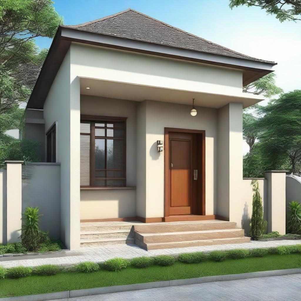 A humble house, optimally designed within a budget of 50 million rupiah, featuring a compact yet comfortable layout.