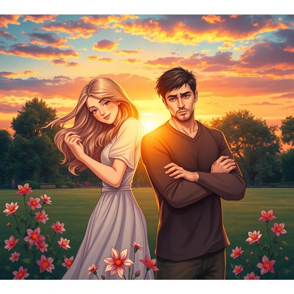 A beautifully detailed scene capturing the duality of affection and aversion, represented by two contrasting figures