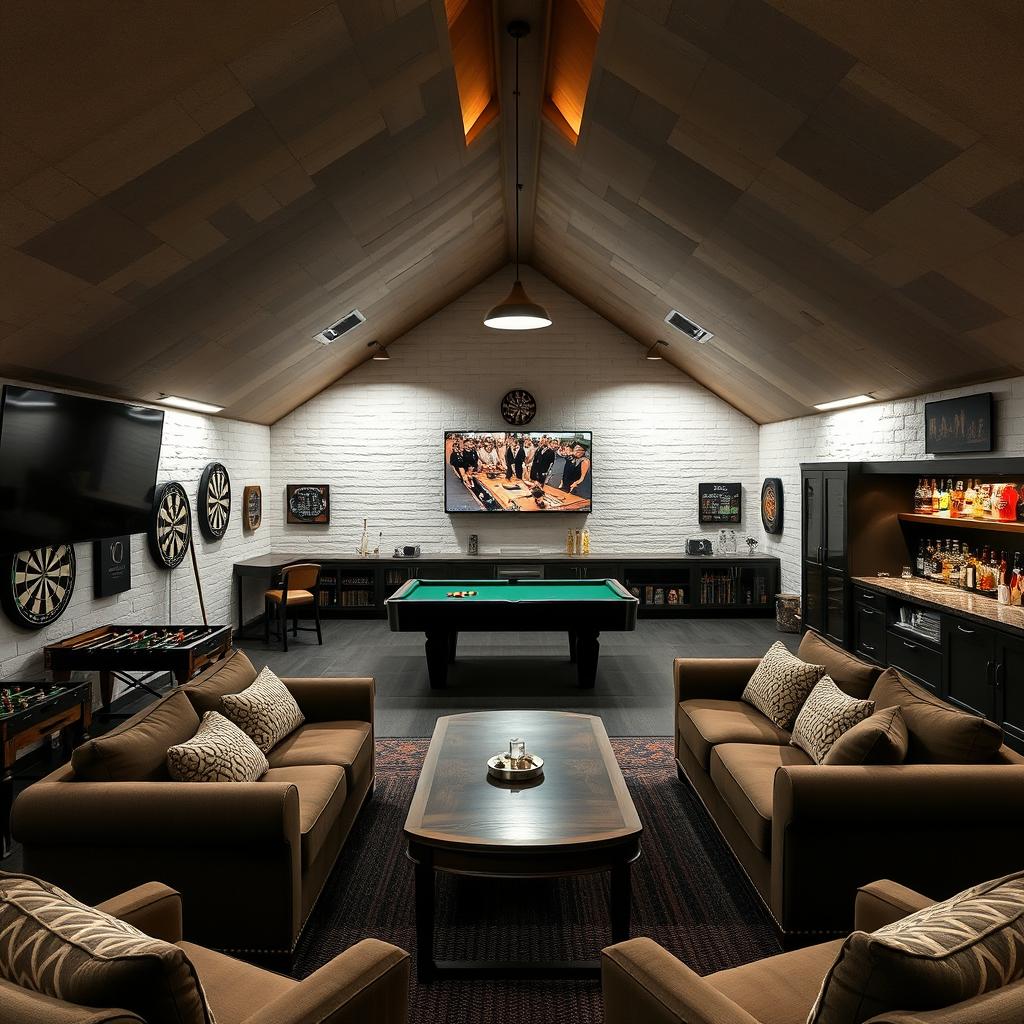 An interior view of a bunker featuring a U-shaped roof