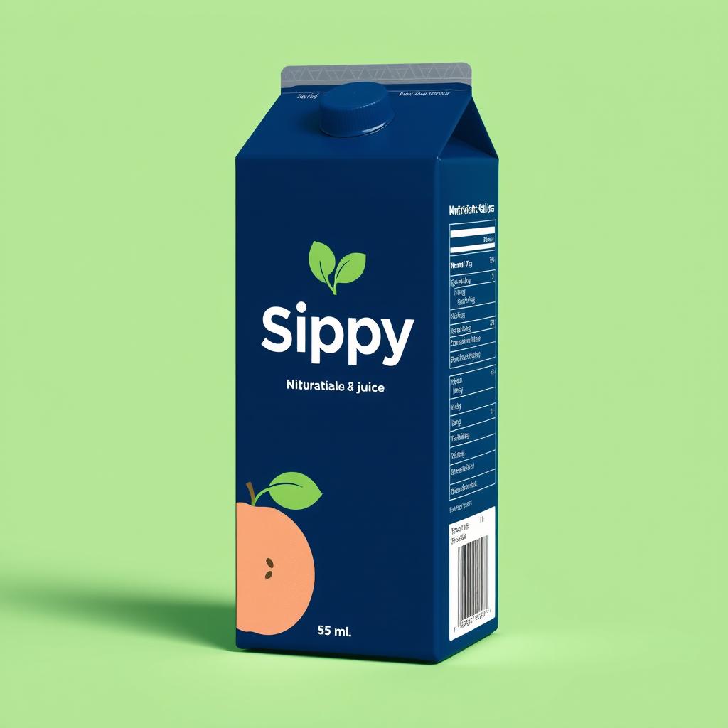 A minimalistic and eco-friendly juice packaging design for the brand "Sippy"