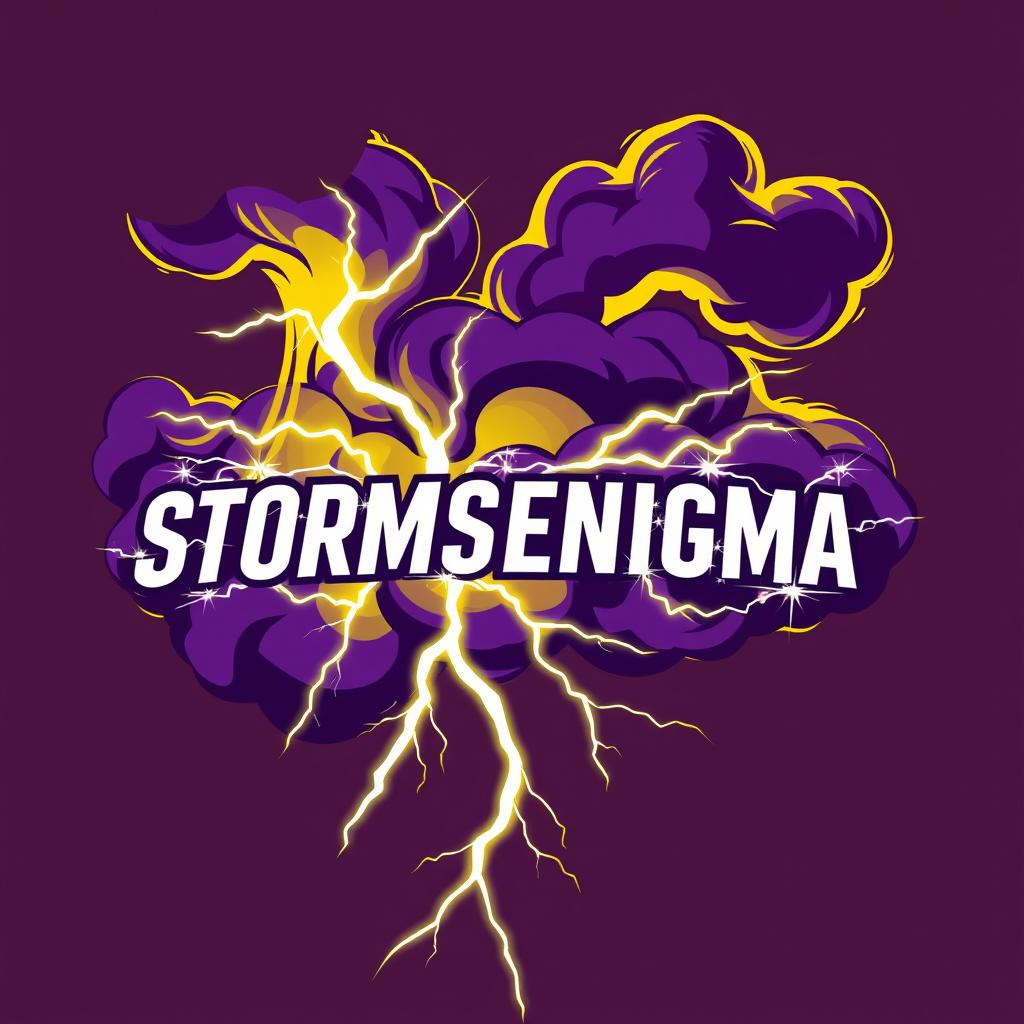 A logo design featuring the word 'STORMSENIGMA' in a striking electricity-inspired font