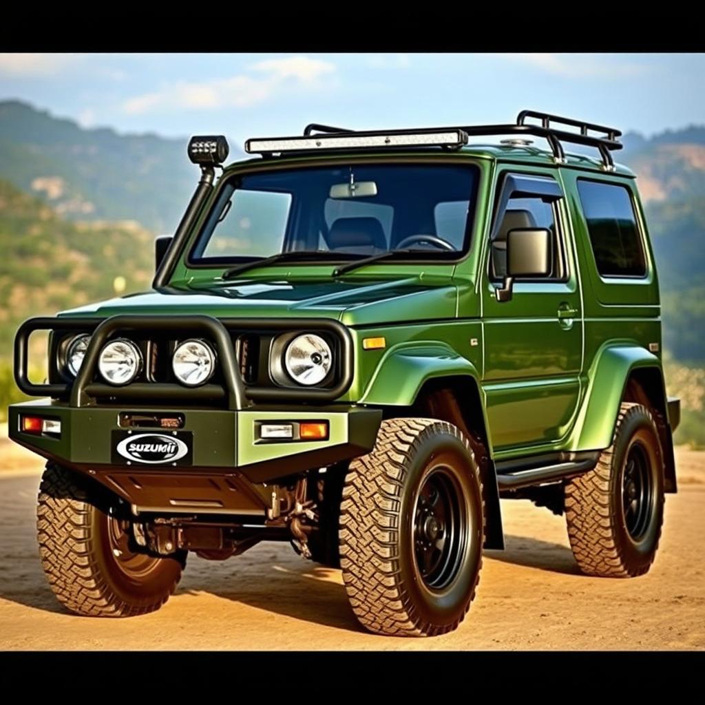 A modified 2000 Suzuki Escudo Nomade in its original Bangali Green Pearl color