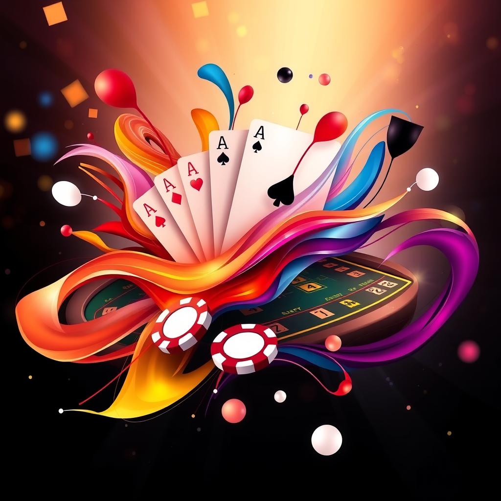 An abstract image that artfully combines the elements of Andar Bahar and Baccarat
