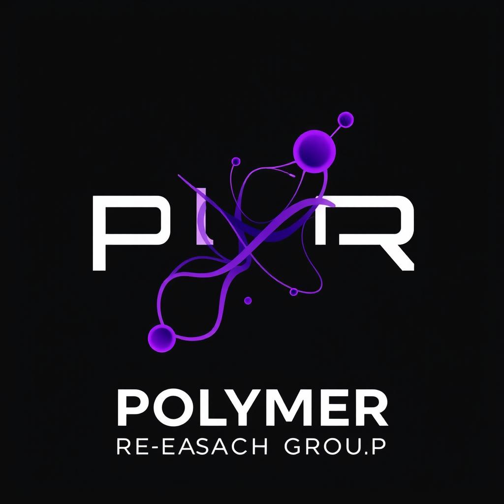 A modern and sleek logo design for a high-tech Polymer research group