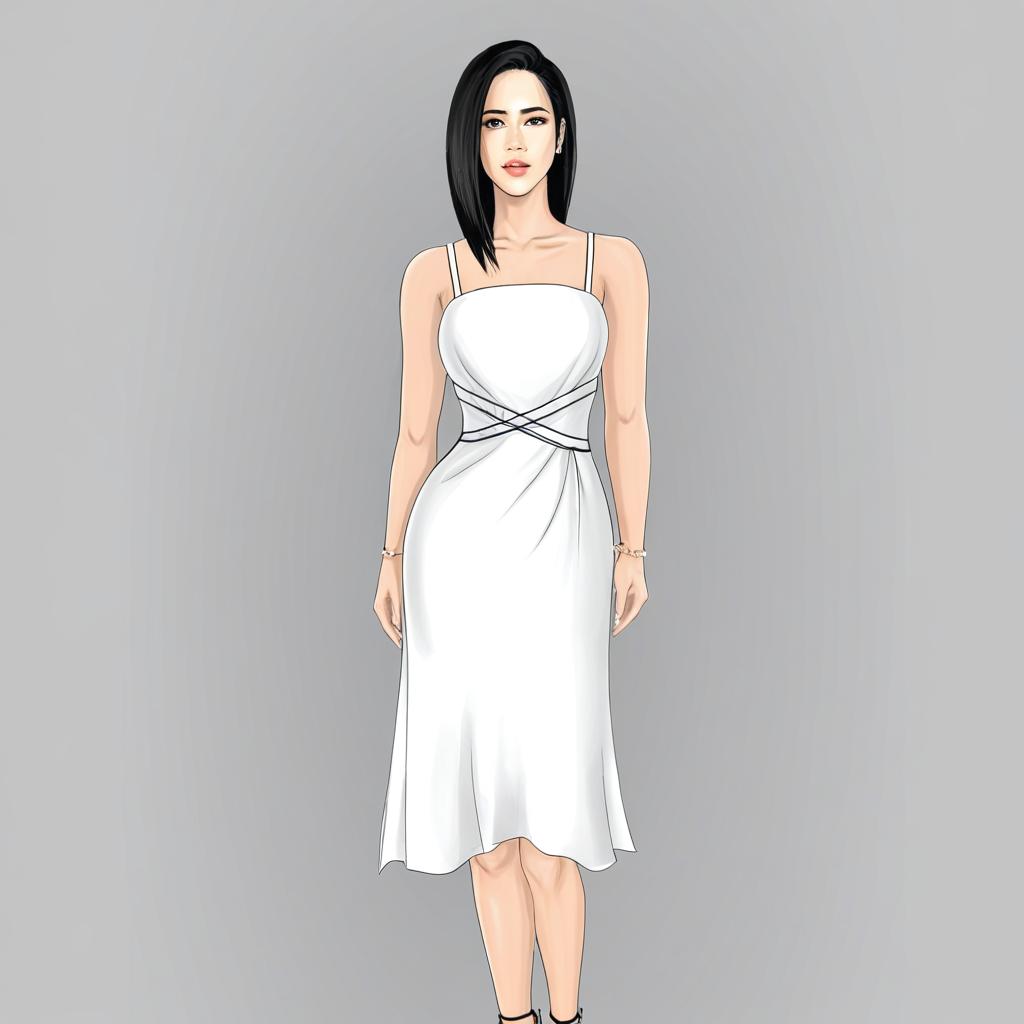 Make this dress in natural look with backgrond