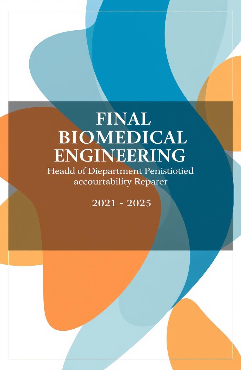 A book cover for a final accountability report of the Biomedical Engineering Head of Department for the period 2021-2025