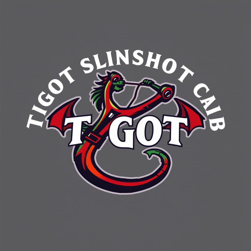 A dynamic and captivating logo design for the 'Tigot Slingshot Club'