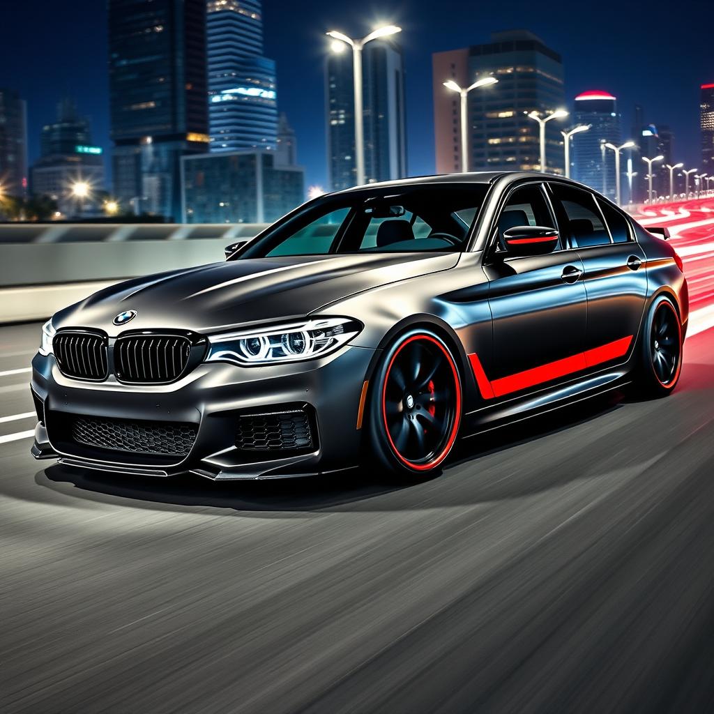A visually striking BMW 540i sports car that has been expertly tuned for performance