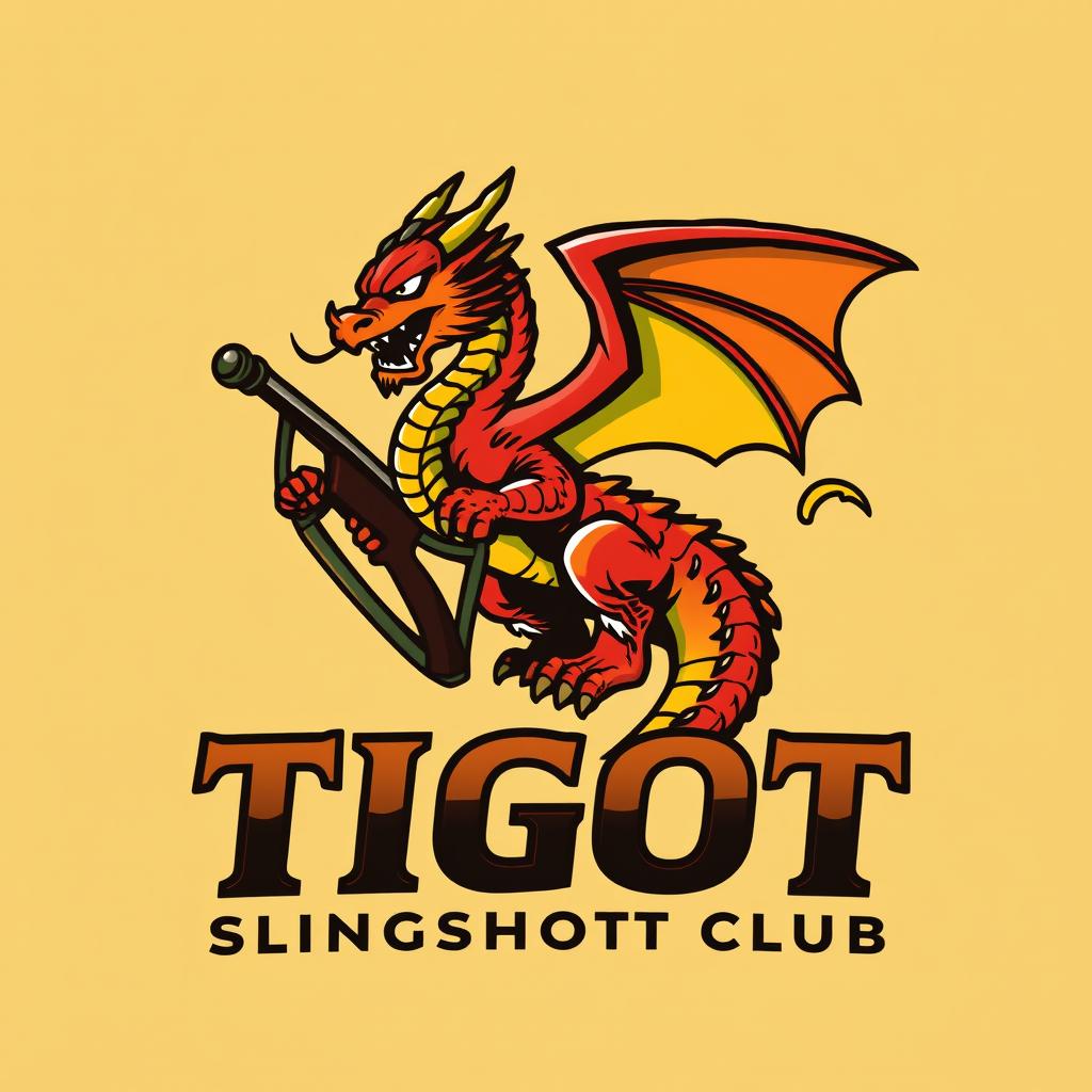 A dynamic and creative logo for the 'Tigot Slingshot Club'