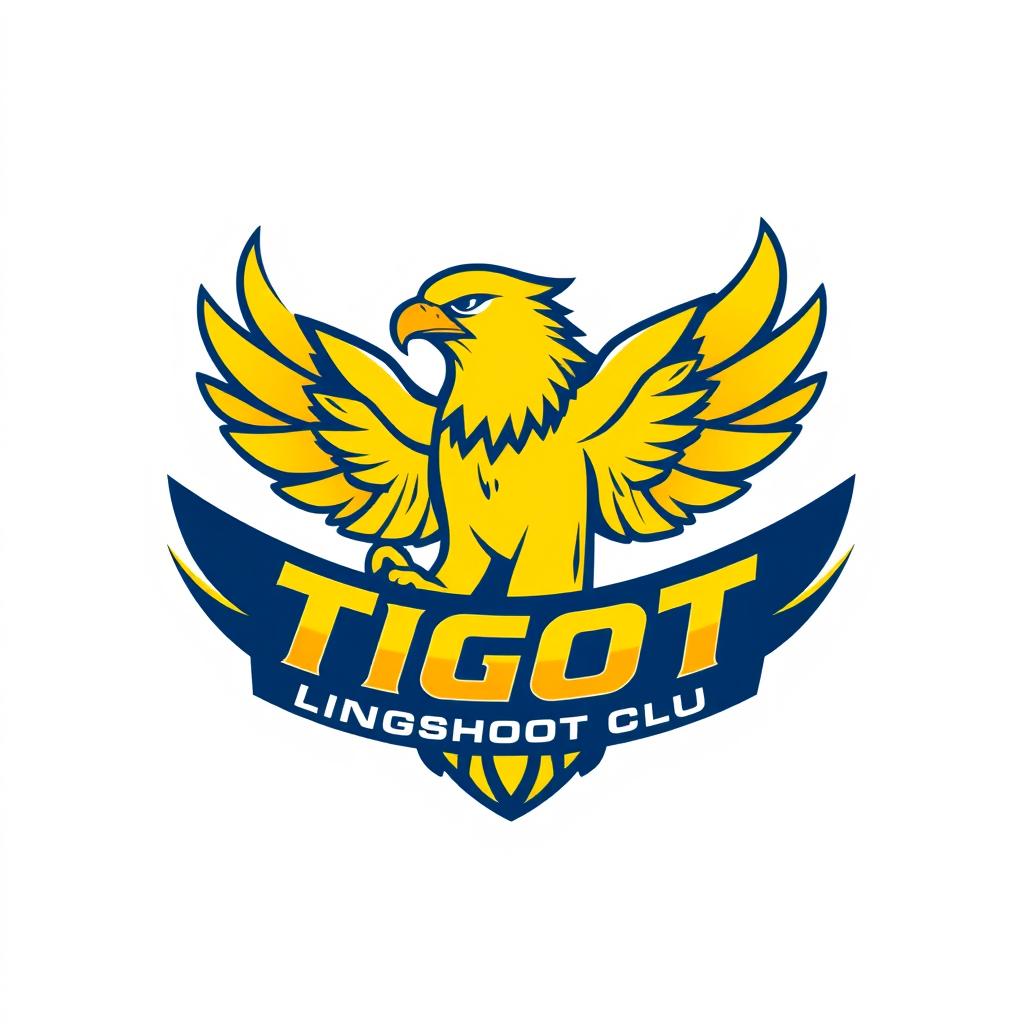 A logo for the Tigot Slingshot Club featuring a majestic eagle as the central element