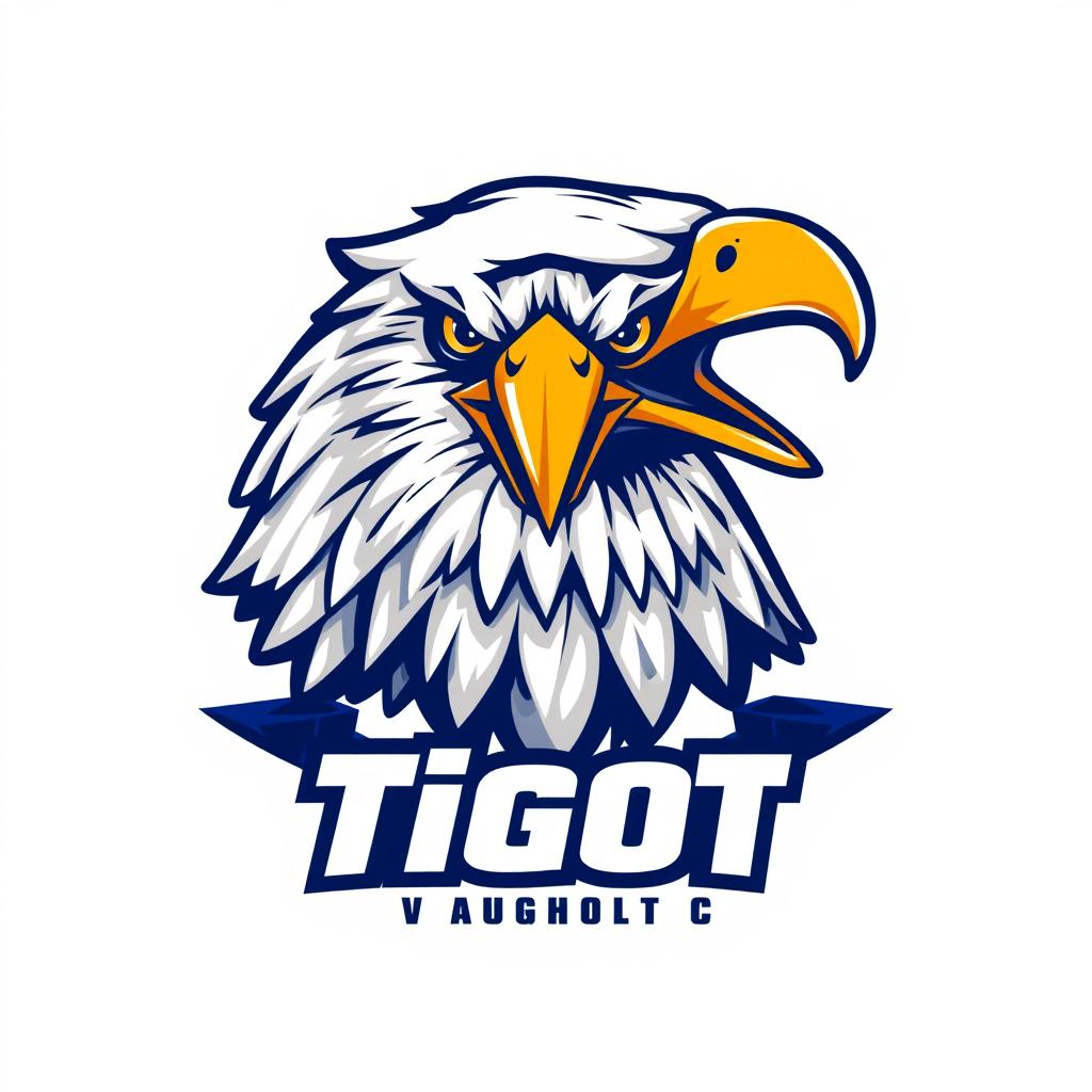 A creative logo design for 'Tigot Slingshot Club' featuring a bold and majestic eagle head as the central element