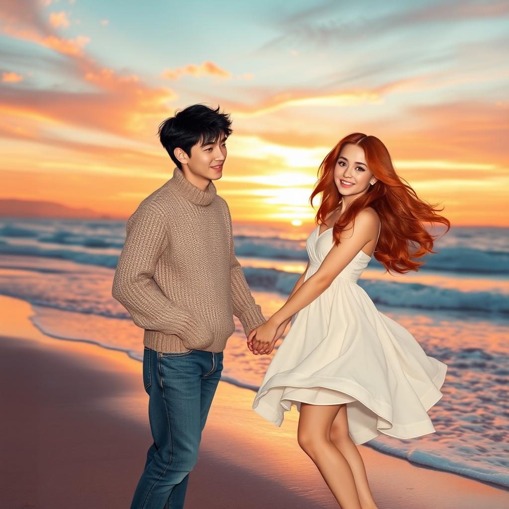 A romantic and heartwarming scene depicting two figures representing 'soulmates' or 'other halves'