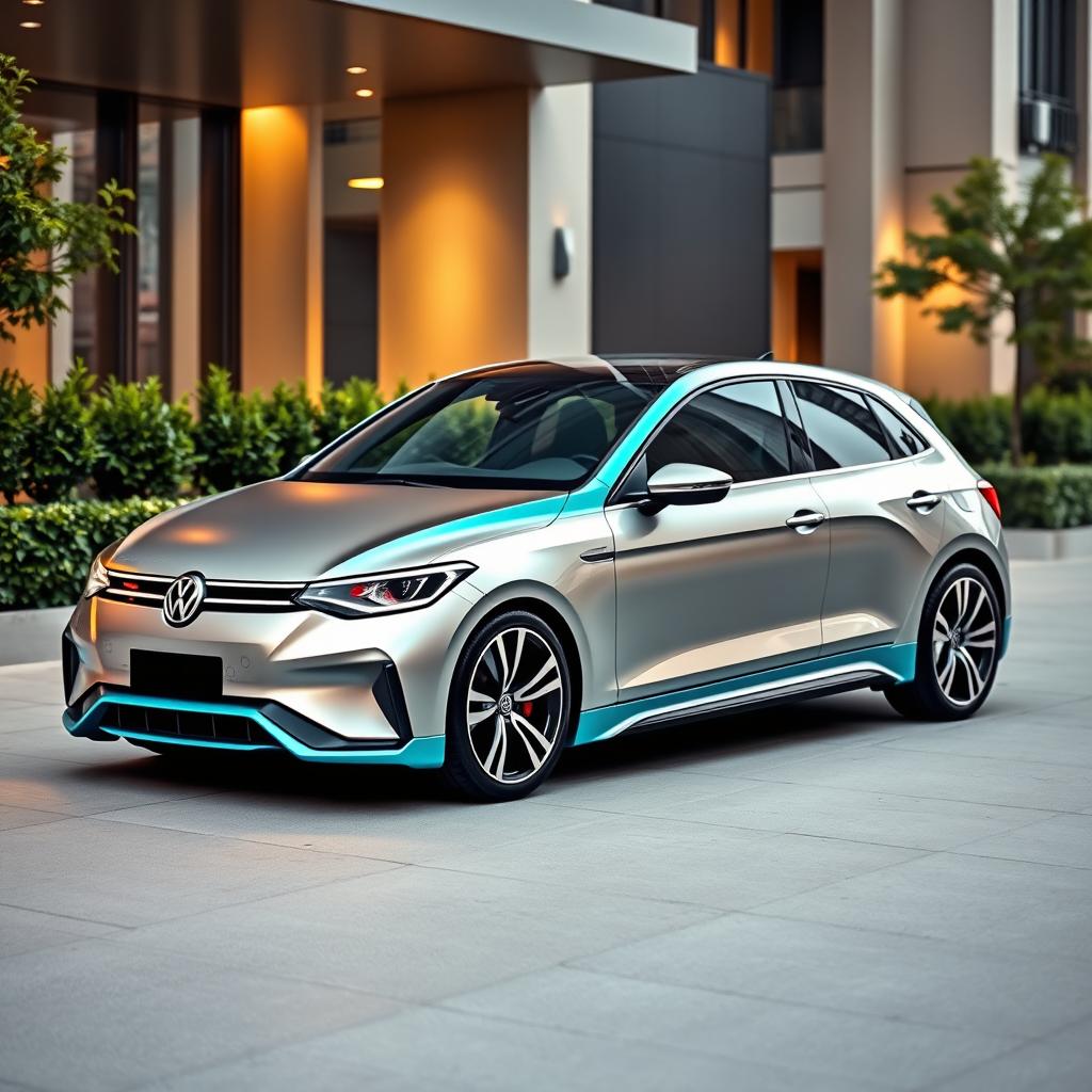 A visually stunning hybrid between a Volkswagen and a Mercedes, showcasing a blend of design elements from both iconic car brands
