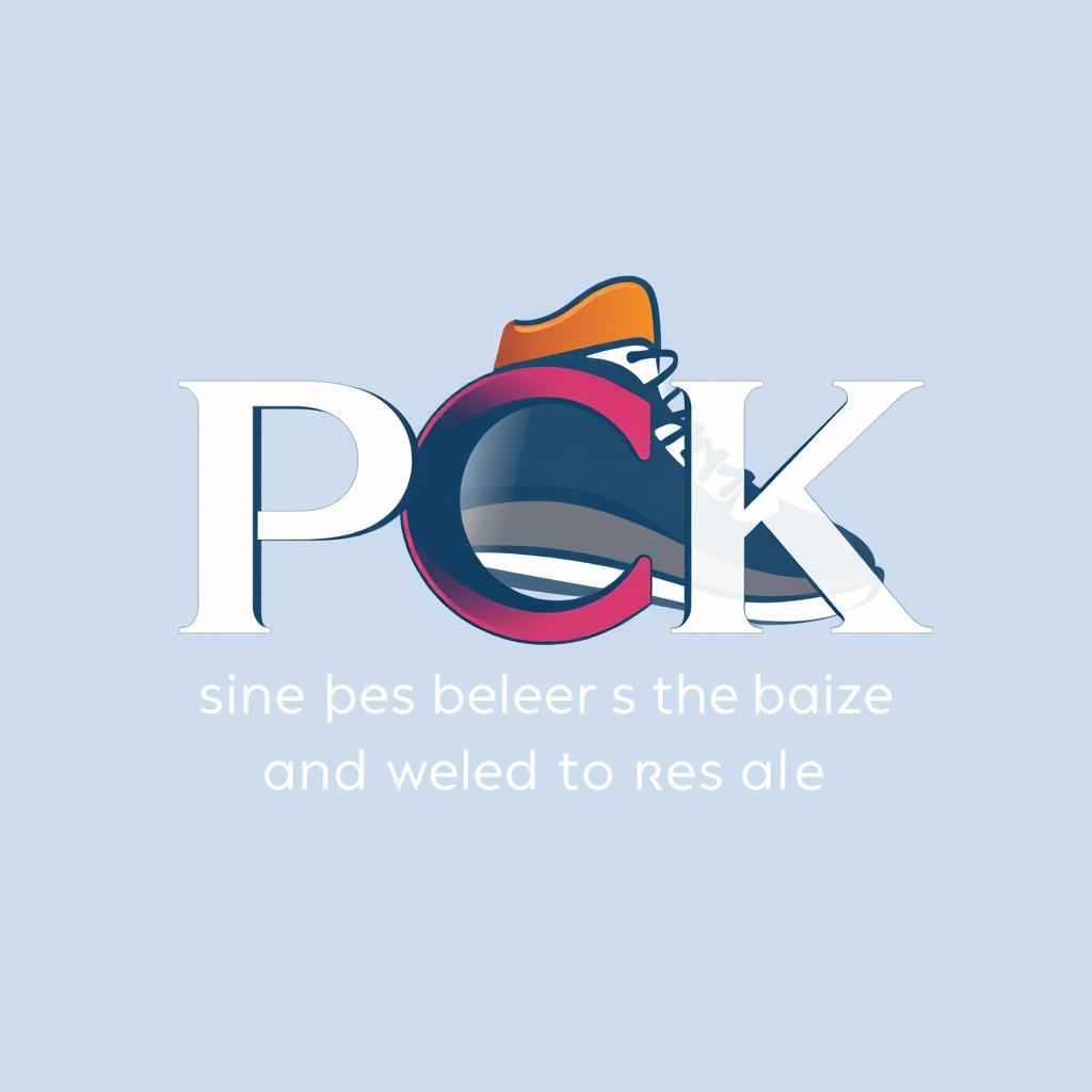 A sleek and modern word logo design for a brand called 'PCK', focusing on the shoe and clothing resale market