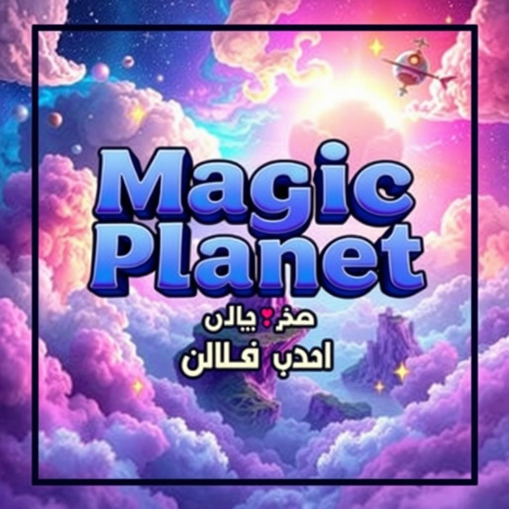 A striking rectangular image featuring the title 'Magic Planet' in bold, captivating fonts, with 'باتل رويال' written below in an eye-catching, playful style