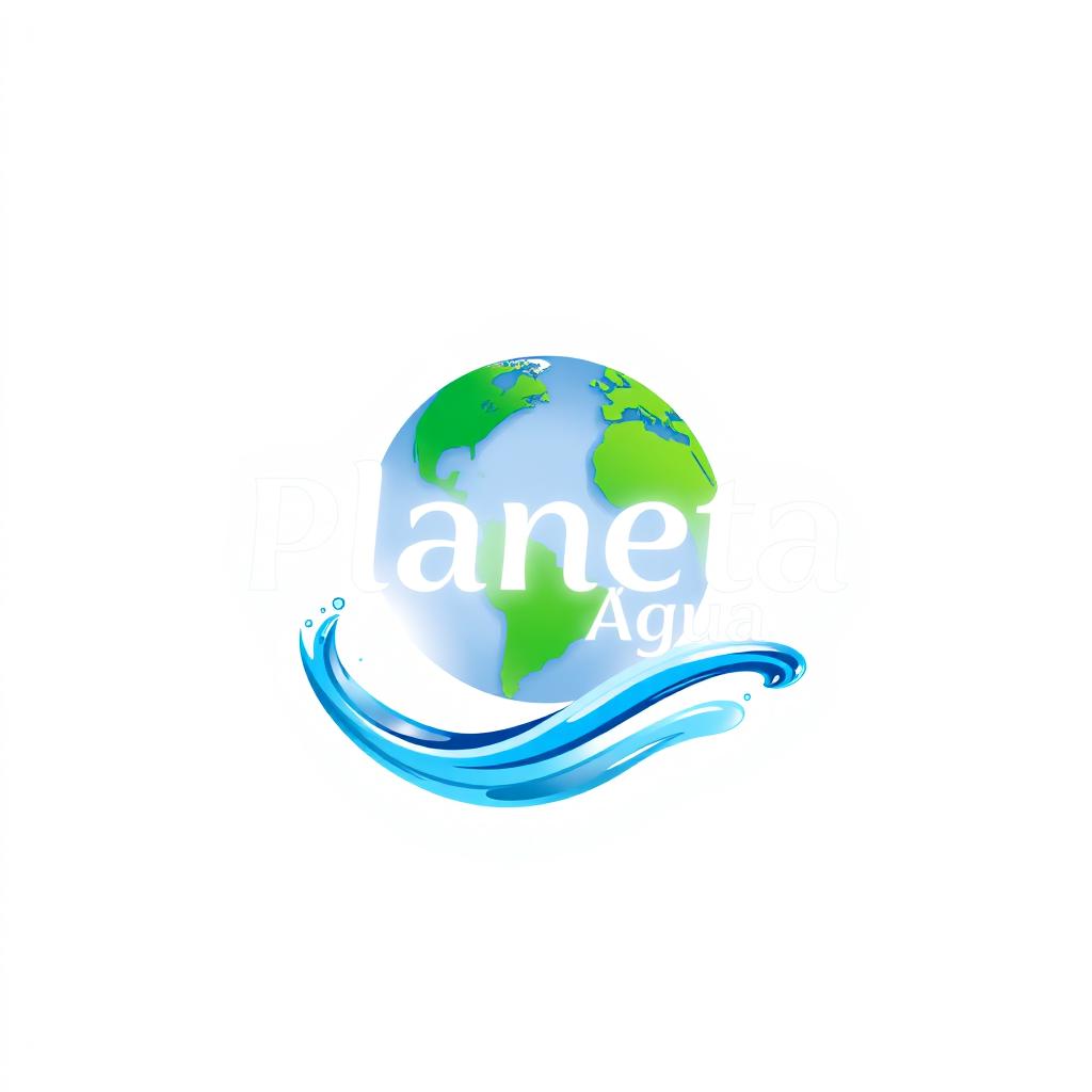 A vibrant and modern logo design for a water company named 'Planeta Água'