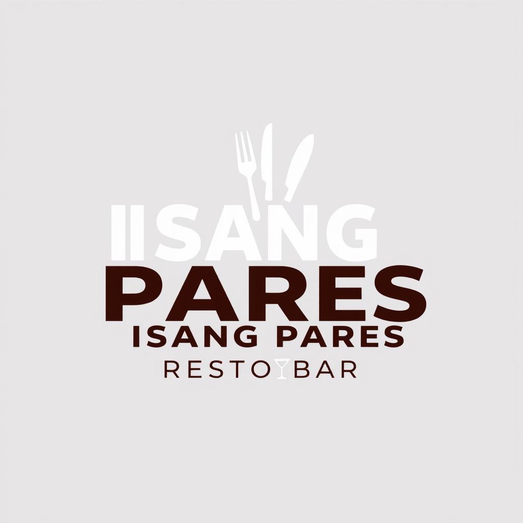 Logo design for 'ISANG PARES RESTO BAR', featuring bold typography with modern and eye-catching elements
