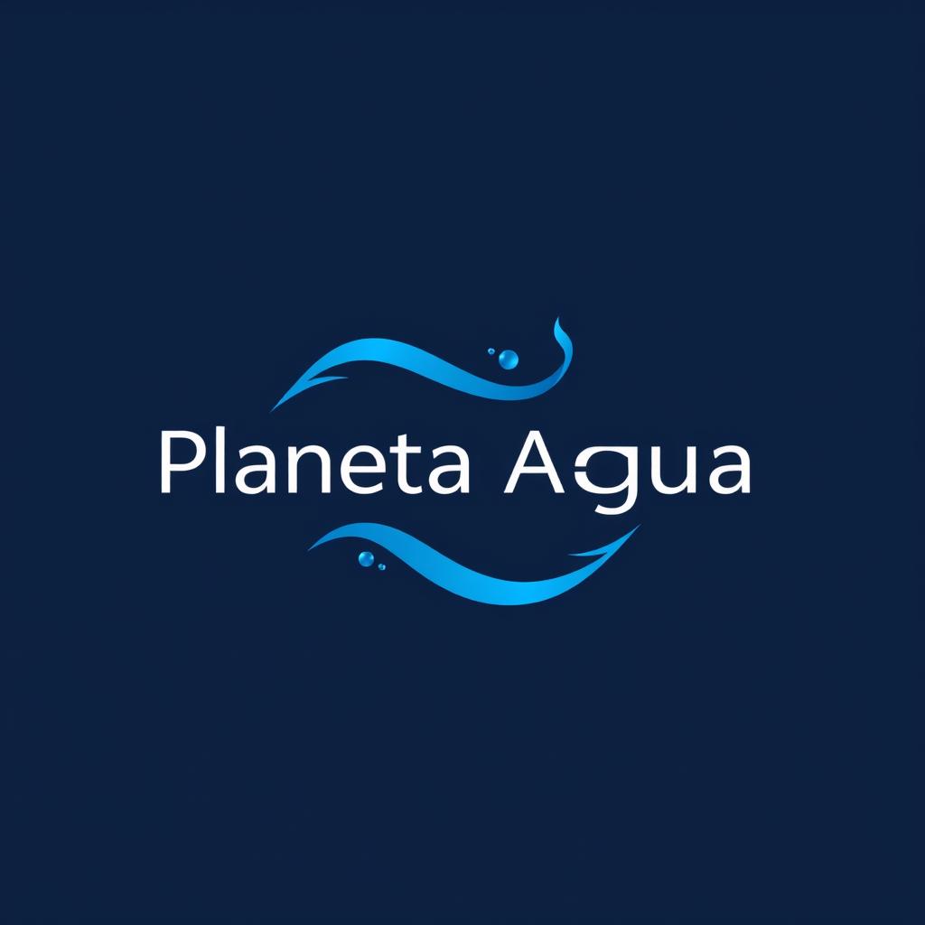 A stunning logo design for a company named 'Planeta Água', featuring the name prominently displayed