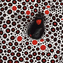 Design a mesmerizing advertisement for a Yayoi Kusama Print Collection, exhibiting exclusive prints inspired by Gallery Wall exhibitions. The campaign should burst with the dynamic vigor and novel viewpoint of Kusama's art.