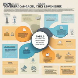 Create a visually appealing diagram showing 10 key skills for a young civil engineer: 1. Technical Skills, 2. Computer Proficiency, 3. Mathematical Abilities, 4. Management Skills, 5. Interpersonal Skills, 6. Problem Solving Capabilities, 7. Entrepreneurial Spirit, 8. Leadership Prowess, 9. Safety Consciousness, 10. Strong Research and Study Habits.