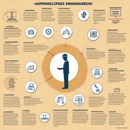 Create a visually appealing diagram showing 10 key skills for a young civil engineer: 1. Technical Skills, 2. Computer Proficiency, 3. Mathematical Abilities, 4. Management Skills, 5. Interpersonal Skills, 6. Problem Solving Capabilities, 7. Entrepreneurial Spirit, 8. Leadership Prowess, 9. Safety Consciousness, 10. Strong Research and Study Habits.