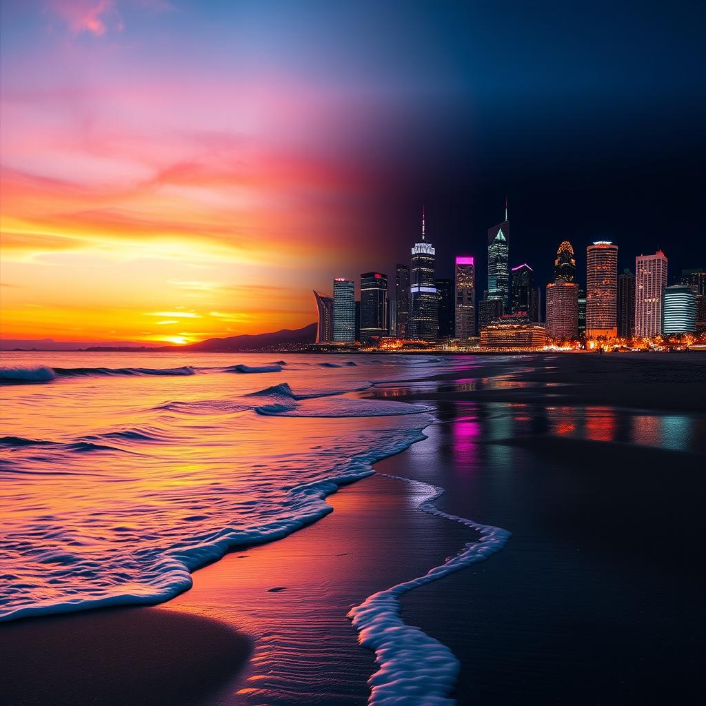A seamless blend of two photographs, creating a harmonious composition that captures the essence of both images