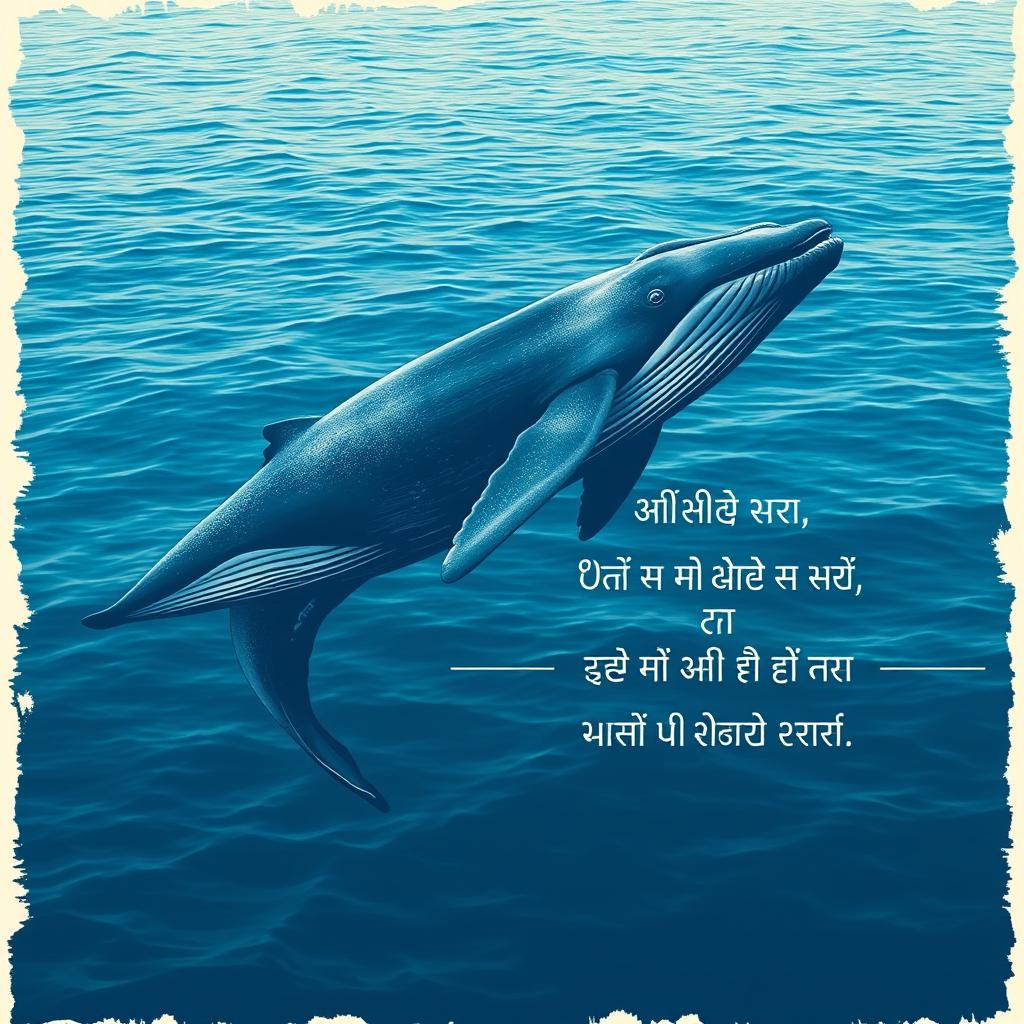 A striking poster design featuring a serene blue ocean backdrop