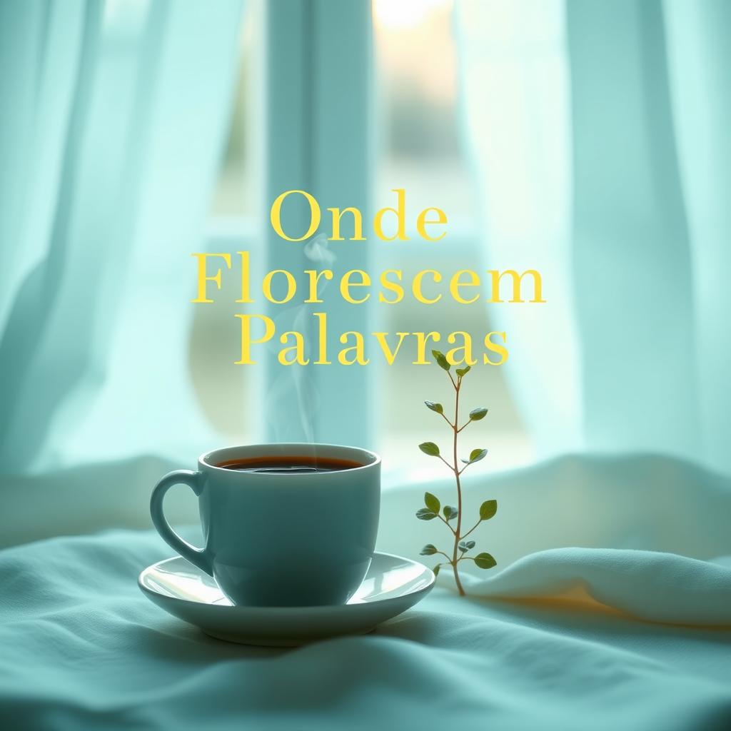 A Wattpad book cover with a soft, illuminated background featuring pastel shades of blue and green