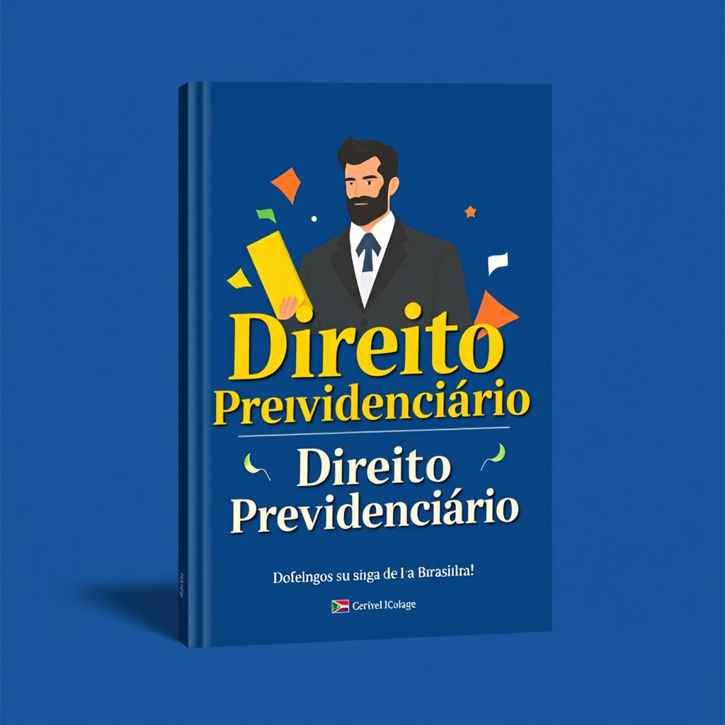 An authentic and eye-catching e-book cover for 'Direito Previdenciário', designed to stand out