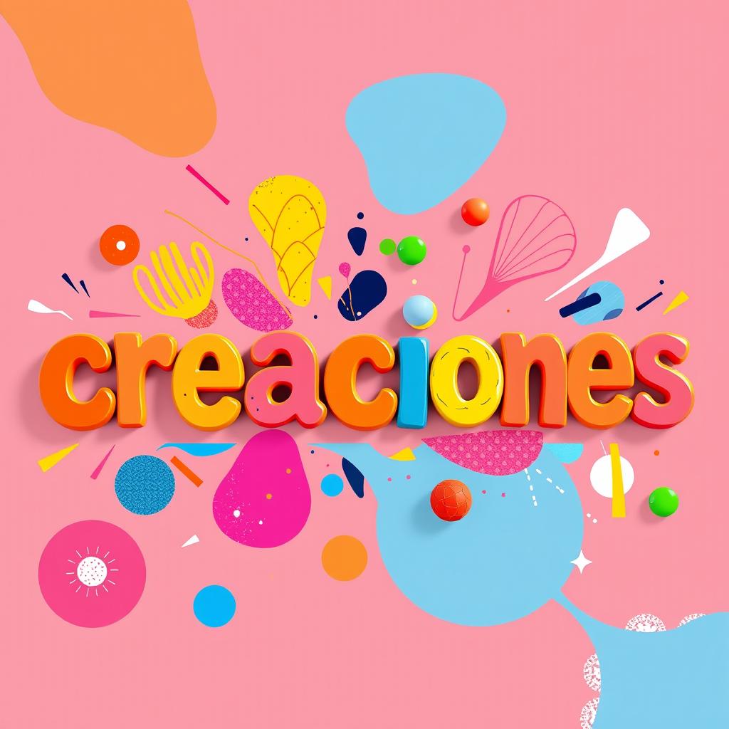An artistic representation of the word 'creaciones' with one 'O' removed, creating 'creaciones' visually interesting