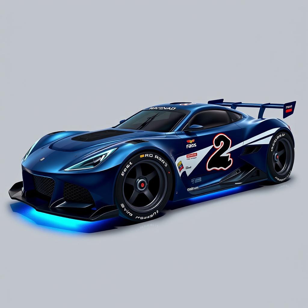 A digital 2D artwork of an urban Indy-style race car with an aggressive and aerodynamic design