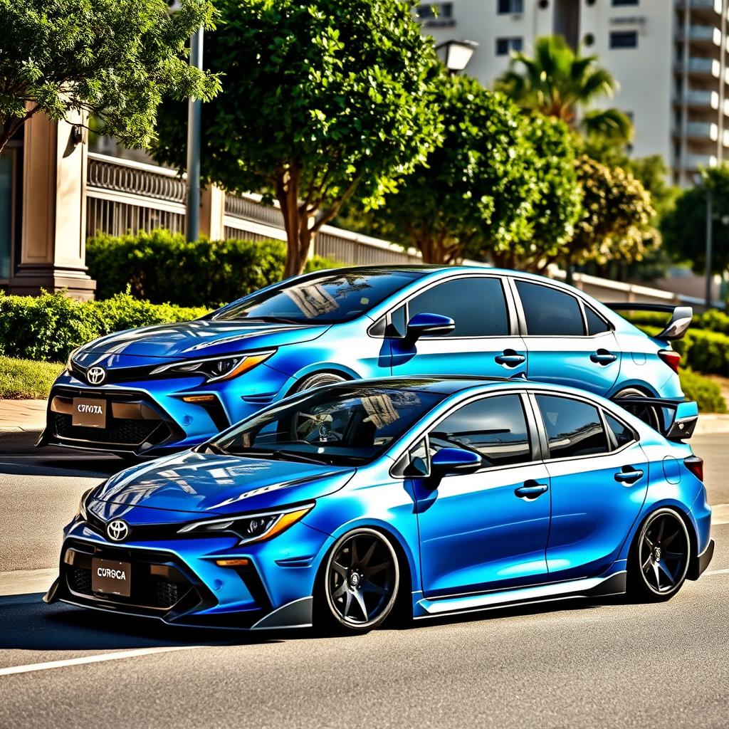 A modified Toyota Corolla SE Saloon, showcasing an aggressive and sporty design