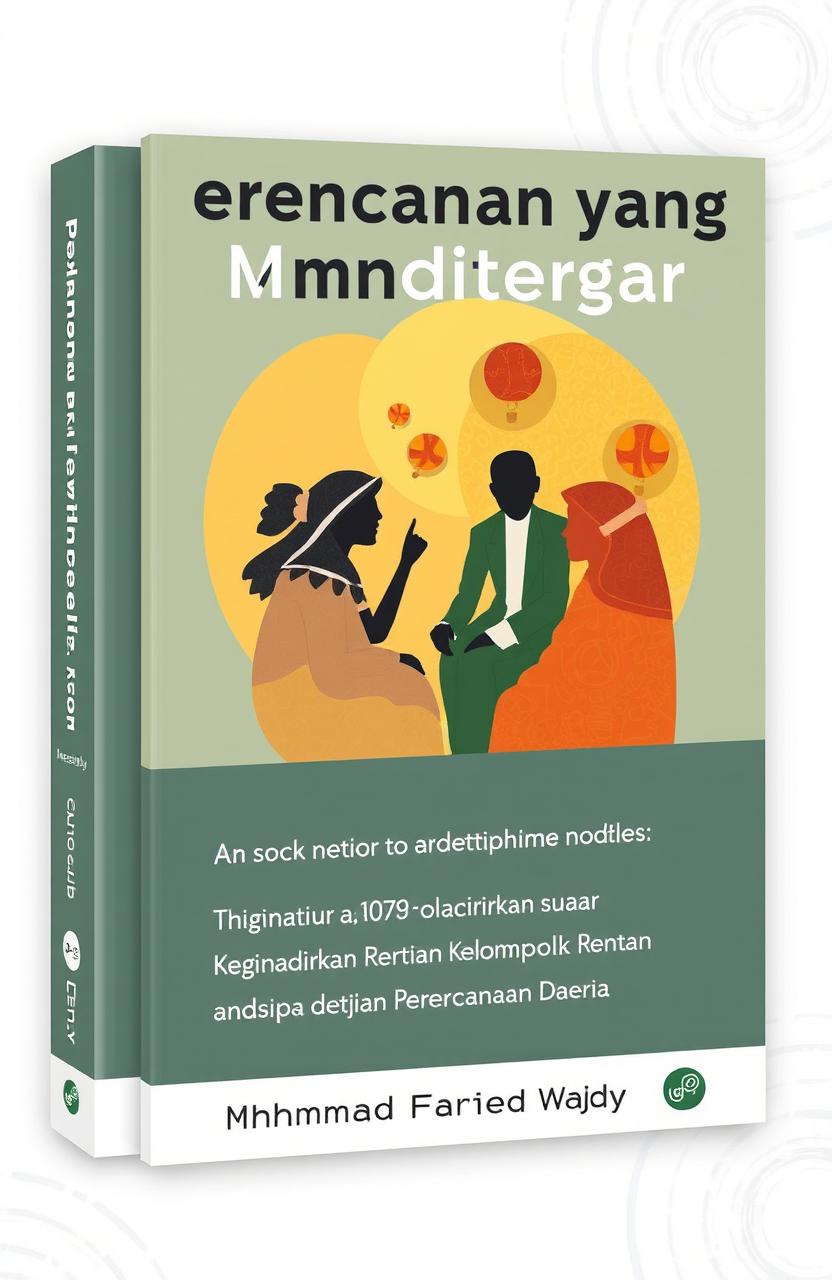 A book cover design for 'Perencanaan yang Mendengar: Menghadirkan Suara Kelompok Rentan dalam Perencanaan Daerah' by Muhammad Faried Wajdy