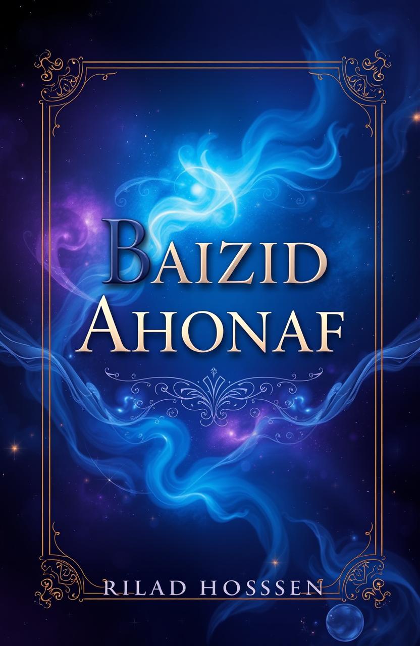 A stunning book cover design featuring the name 'Baizid Hossen Ahonaf' prominently displayed in an elegant and bold typeface