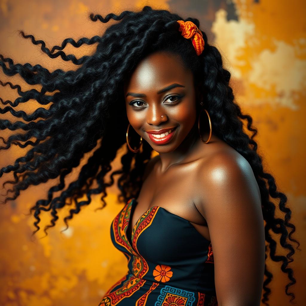 A stunning portrait of a Black woman exuding confidence and elegance