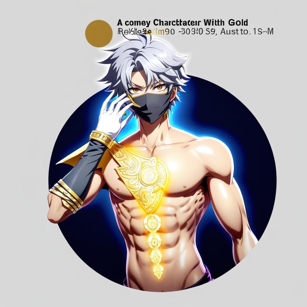 A anime character with gold shade body like this in different styles