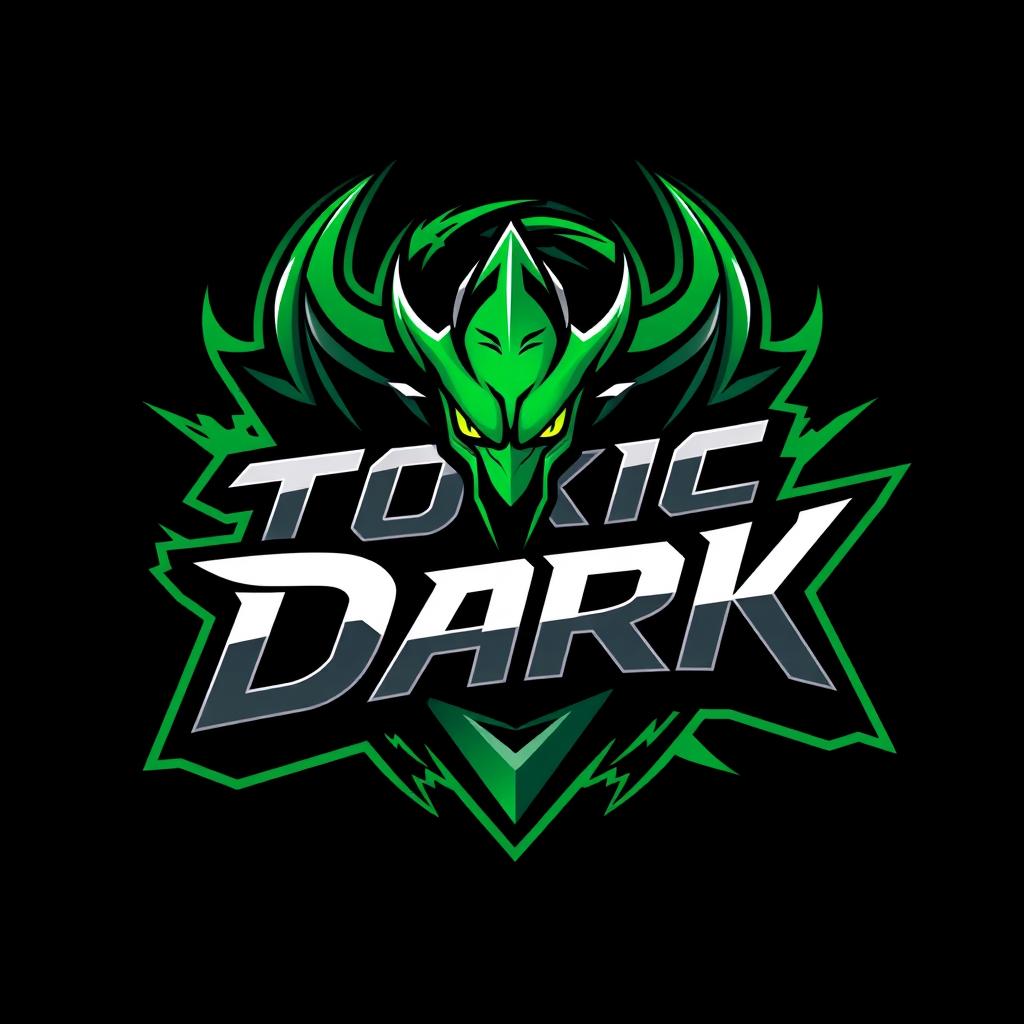 A dynamic and impactful logo design for an esports team named 'Toxic Dark'