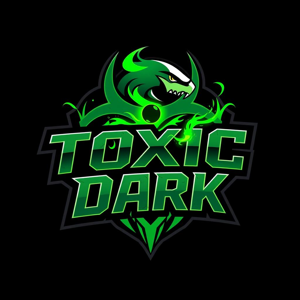 A bold and dynamic logo design for an esports team named 'Toxic Dark'