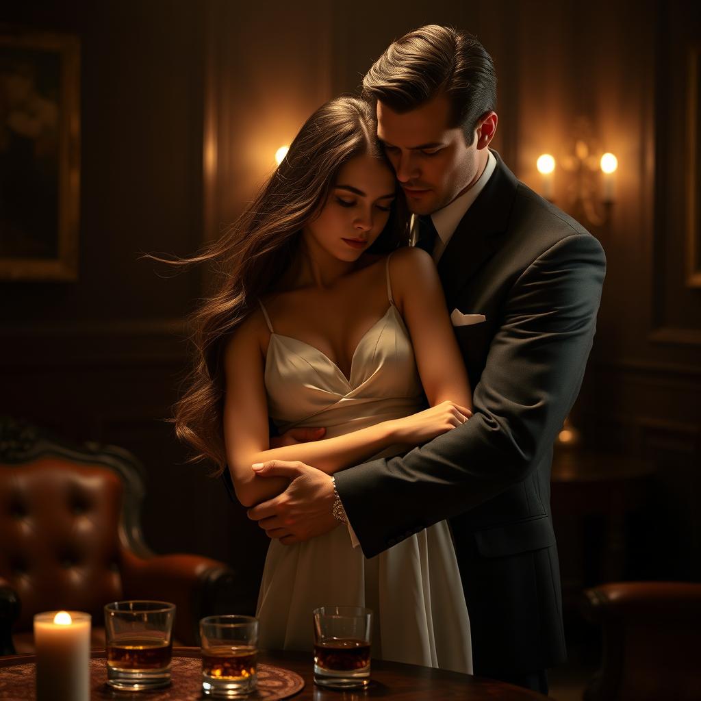 A tender moment between a naive young woman and a suave mafia character