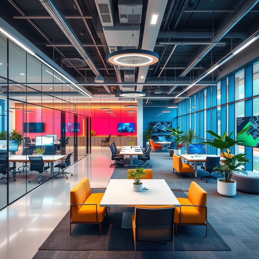 A sleek and modern design concept for an ICT company office