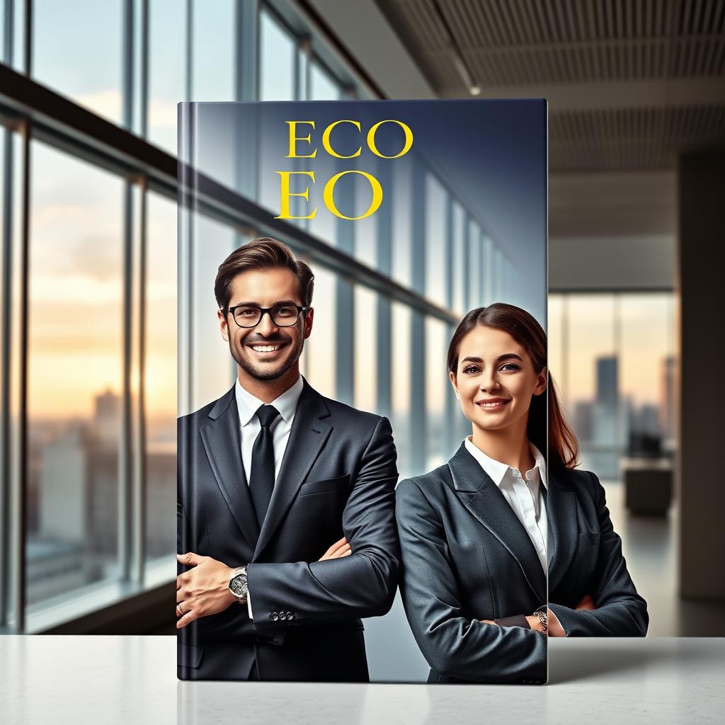 A striking book cover featuring a handsome CEO and his introverted female employee