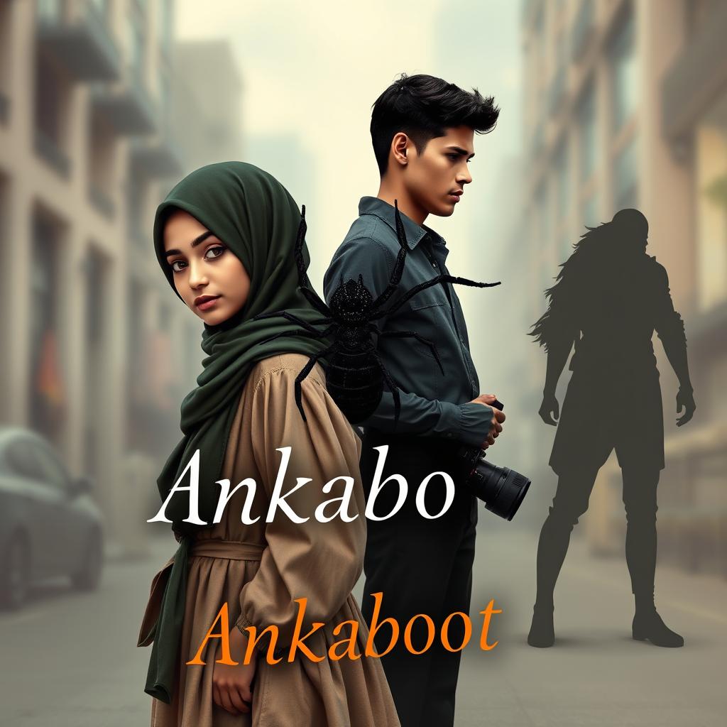 An aesthetic and striking book cover design for the novel 'Ankaboot'