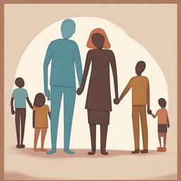 Generate an illustrative picture that represents human values of empathy and respect, showcasing interactions in a familial or societal setting where understanding and mutual fulfillment are enhanced.