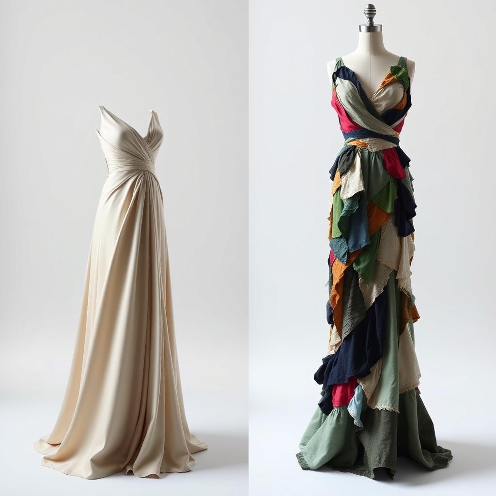 A stunning creative dress design that is split down the middle