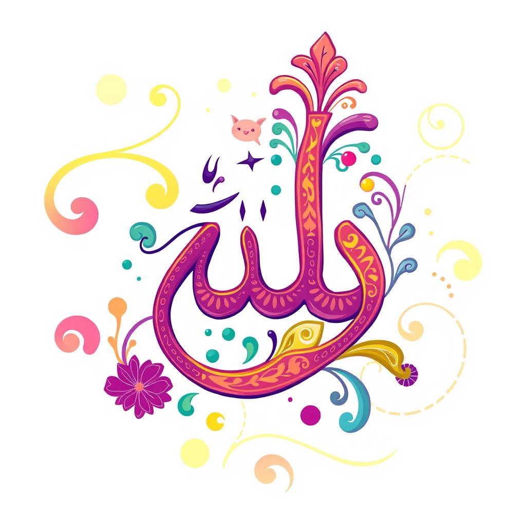 A vibrant and colorful illustration of the Arabic letter 'أ' (Alif)